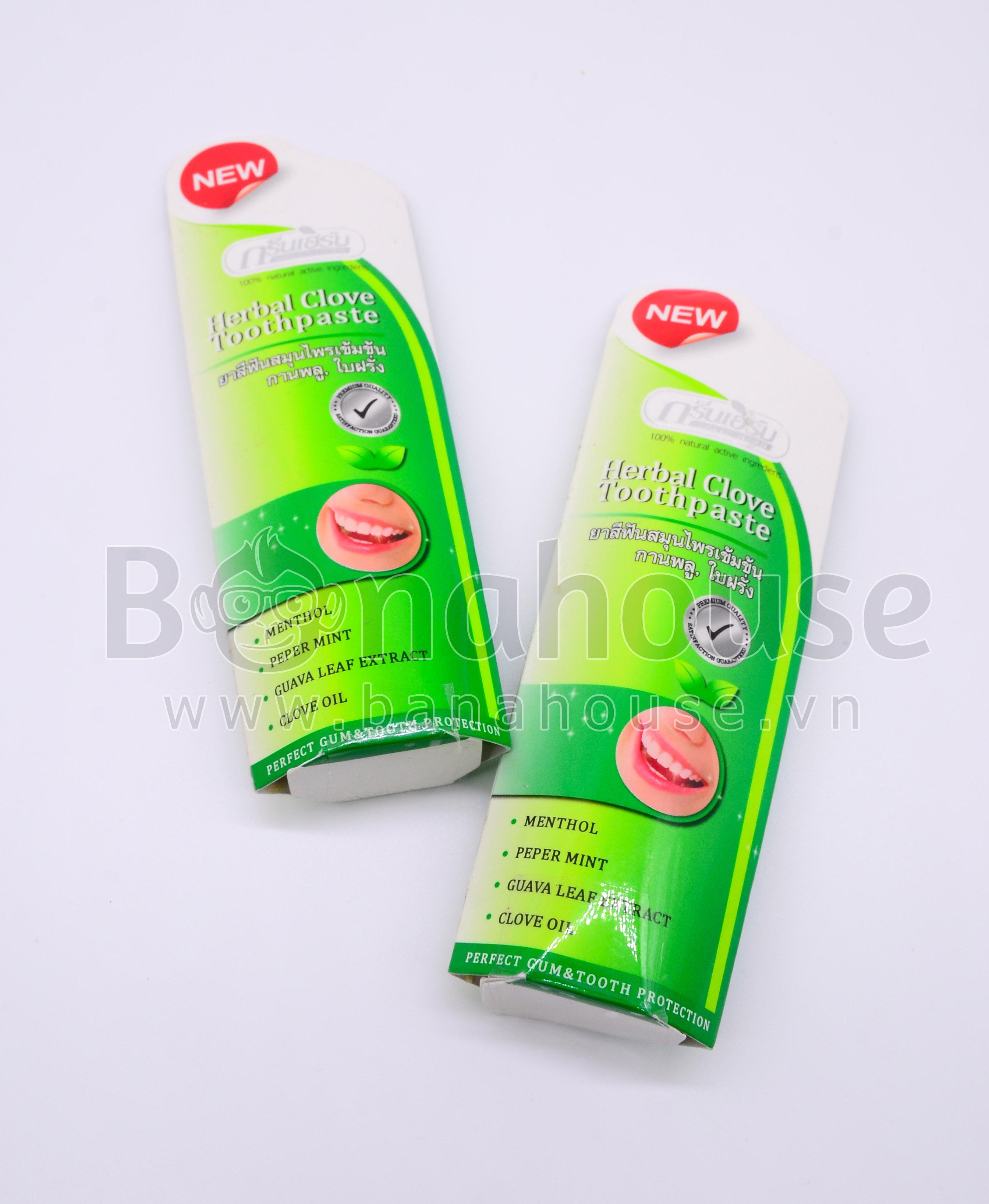 TUÝP Kem Tẩy Trắng Răng GREEN HERB 30gr (Herbal Clove Toothpaste)