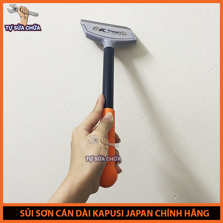 Sủi sơn cán dài chính hãng Kapusi Japan  230mm,dũi sơn, dao cạo sàn,  vệ sinh tường, dụng cụ sủi sơn siêu sắc