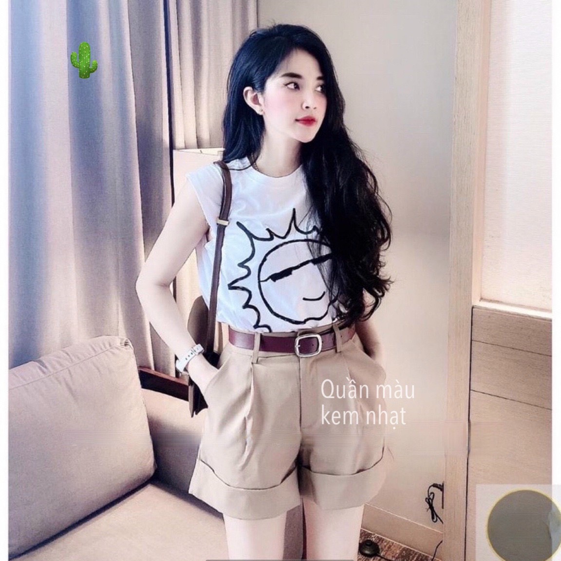 Quần short đùi lật lai vải tuyết mưa stype TTPK0066