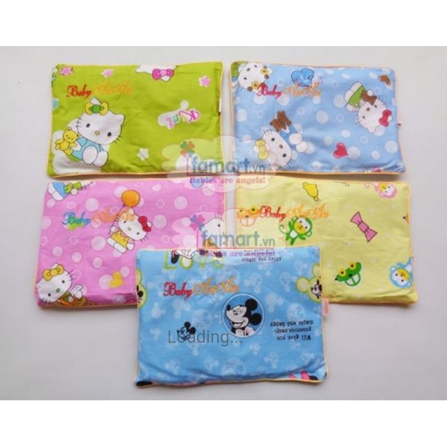 Gối vỏ đỗ Tâm An vải thô lụa Hàn cho bé sơ sinh ( 23×32cm - nhiều mẫu)