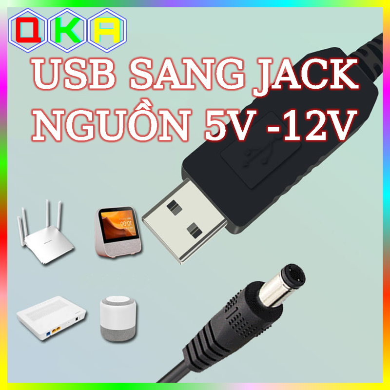 Bảng giá 【QKA】Dây cáp chuyển đổi từ 5v USB sang Jack nguồn 12v 5.5mm - 2.1mm Phong Vũ