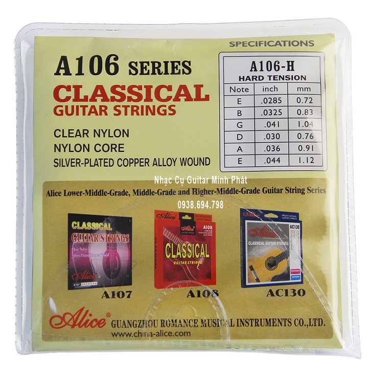 Bộ 6 dây đàn guitar classic A106