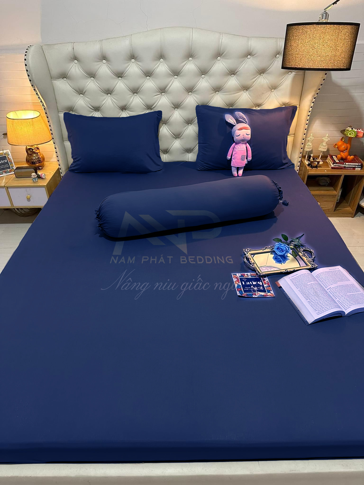 Bộ 4 MÓN Ga Giường Thun Silk Cao Cấp Màu Trơn