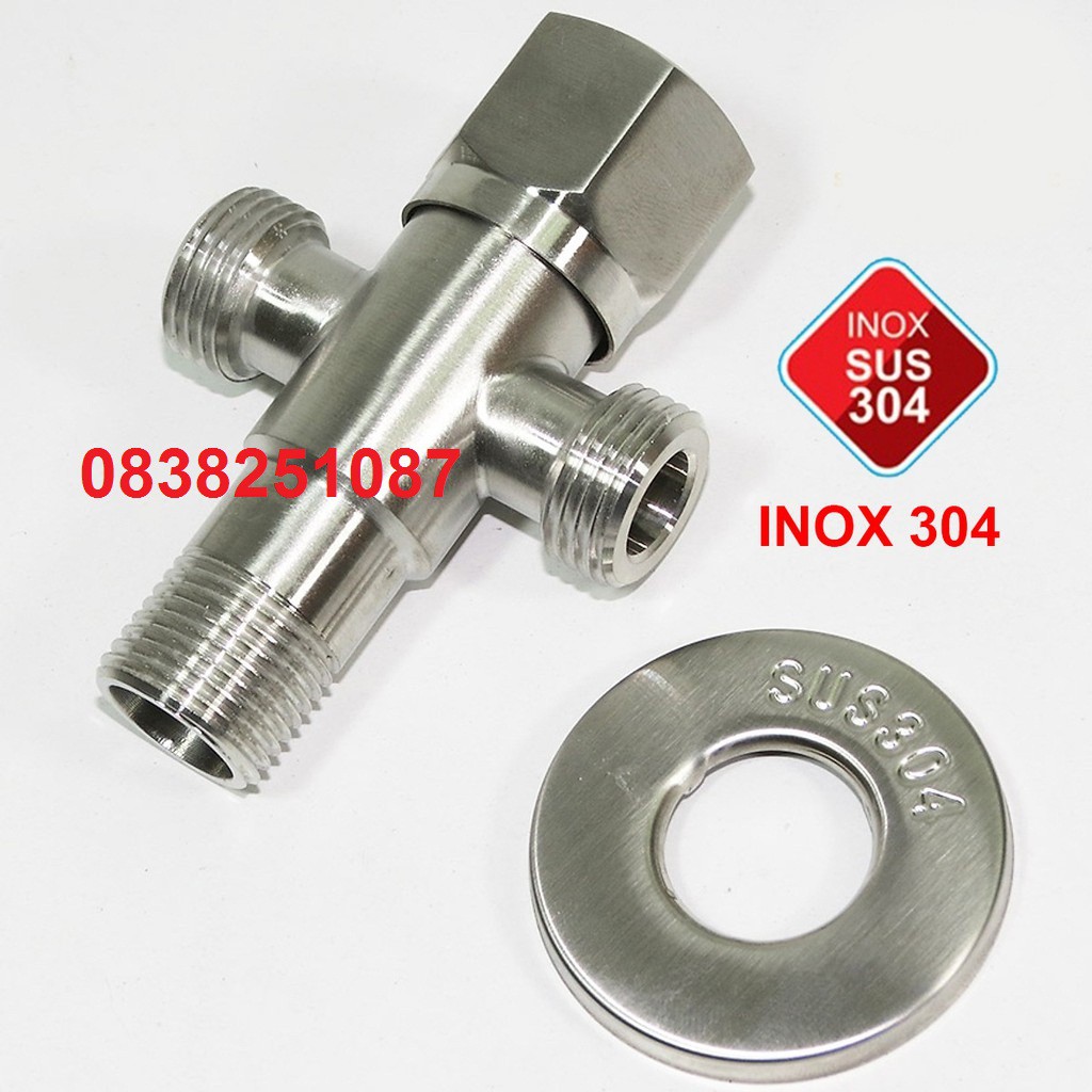 [HCM]T cầu chuẩn inox 304 chịu thử axit Van giảm Áp 2 ngã van ba ngã nhà vệ sinh Van bồn cầuVan T Chia Nước cho vòi xịt vệ sinh và bồn cầu inox 304 T CẦU đẹp