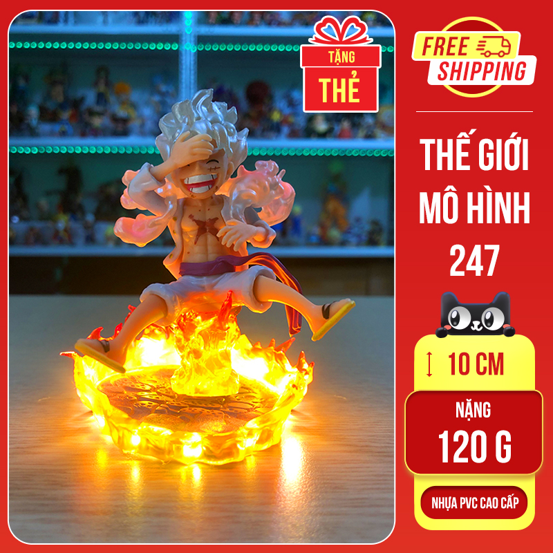 Mô hình Luffy gear 5 ngồi cười có đèn LED