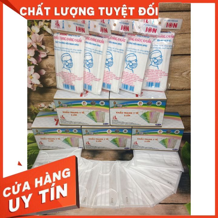 Khẩu trang y tế màu trắng 5 lớp