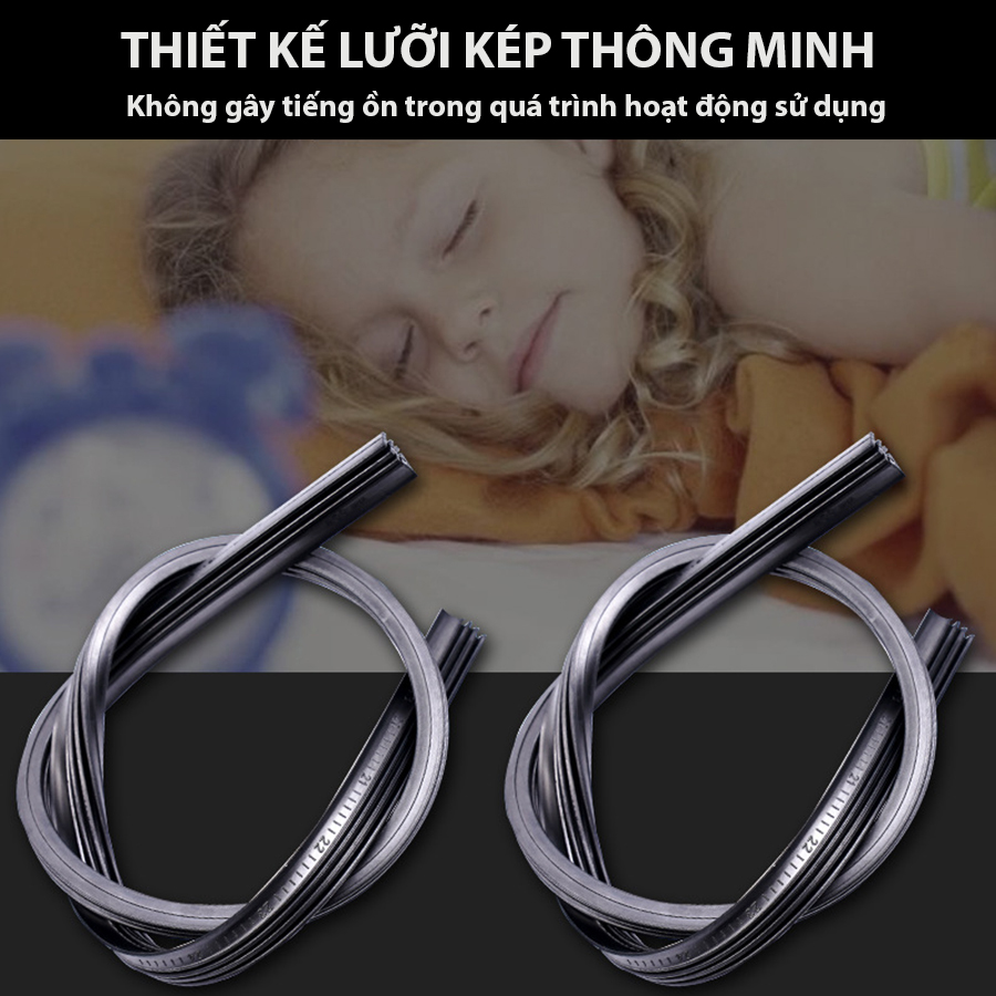 [FREESHIP] Gạt mưa lưỡi kép đa năng, thanh cần gạt nước mưa 2 lưỡi khung mềm xe Mitsubishi Xpander, Triton, Pajero, Attrage, Outlander gạt kính xe oto xe hơi