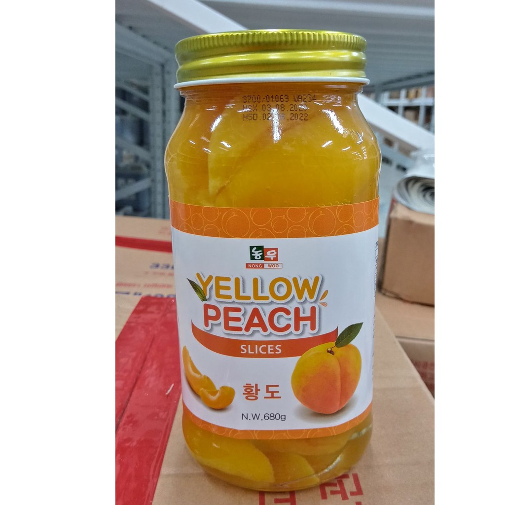 Đào Ngâm Hàn Quốc 680G ( Đào Vàng Nongwoo). 황도