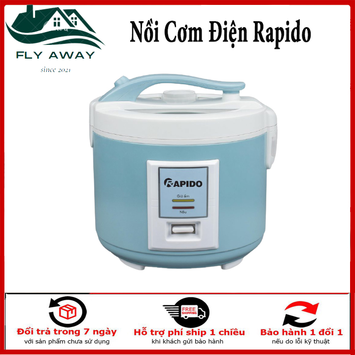 Nồi cơm điện rapido rc-1.5m- điều khiển cơ. bảo hành chính hãng 12 tháng bởi fly away. bảo hành 12 tháng