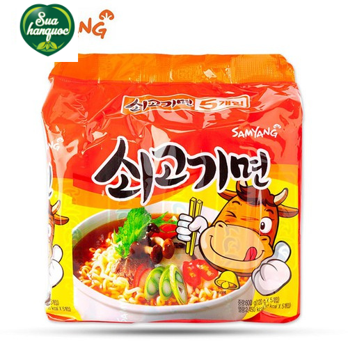 Lốc 5 gói mì bò samyang hàn quốc