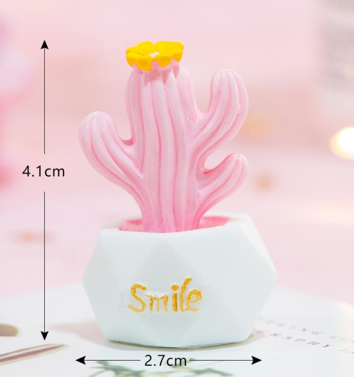 [HCM]Mô hình chậu xương rồng màu xanh hồng trang trí tiểu cảnh thủy sinh terrarium chậu cây cảnh sen đá bánh kem