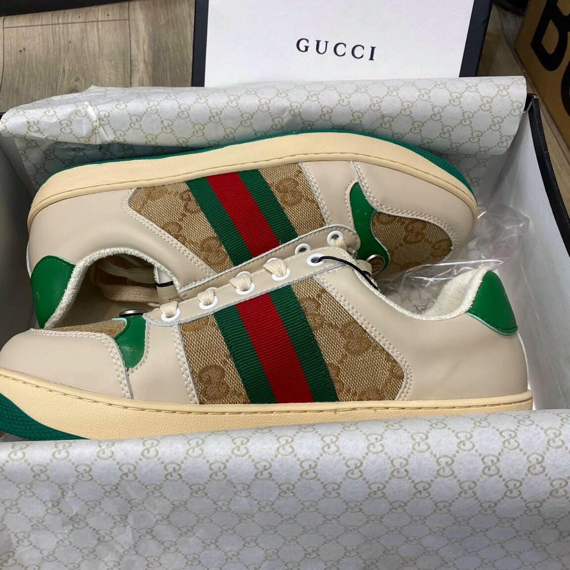 Giày Sneaker Nam nữ Guccii Screener leather( Giày Guccci Sơn Tùng MTP)