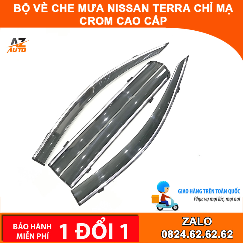 Bộ vè che mưa Nissan Terra chỉ mạ Crom cao cấp