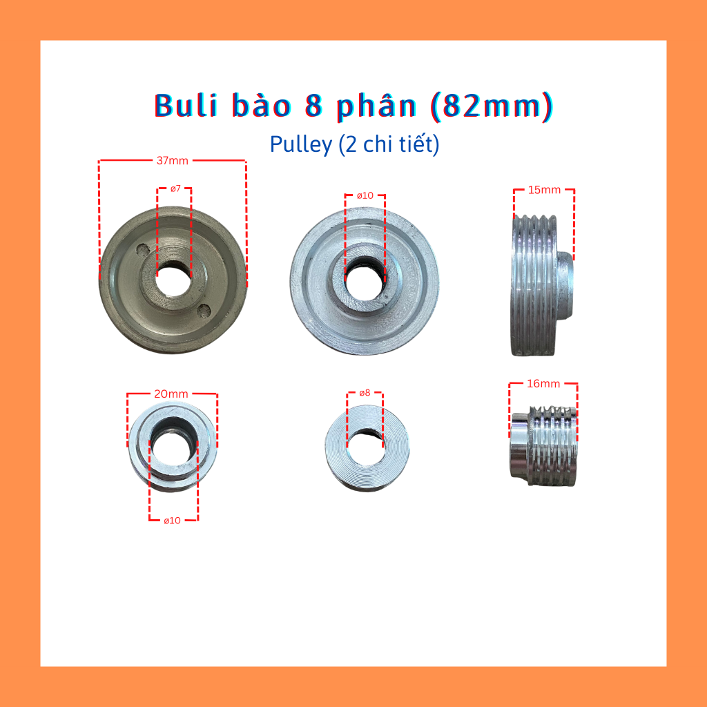 Bộ Pu-li máy bào gỗ 80mm và 82mm