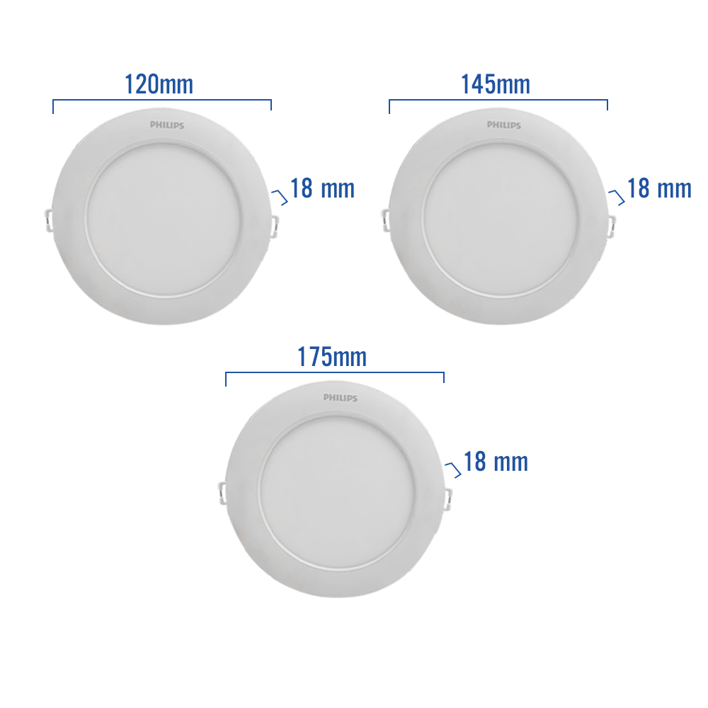 Bộ đèn âm trần Philips LED DL262 công suất (6W, 9W, 12W)