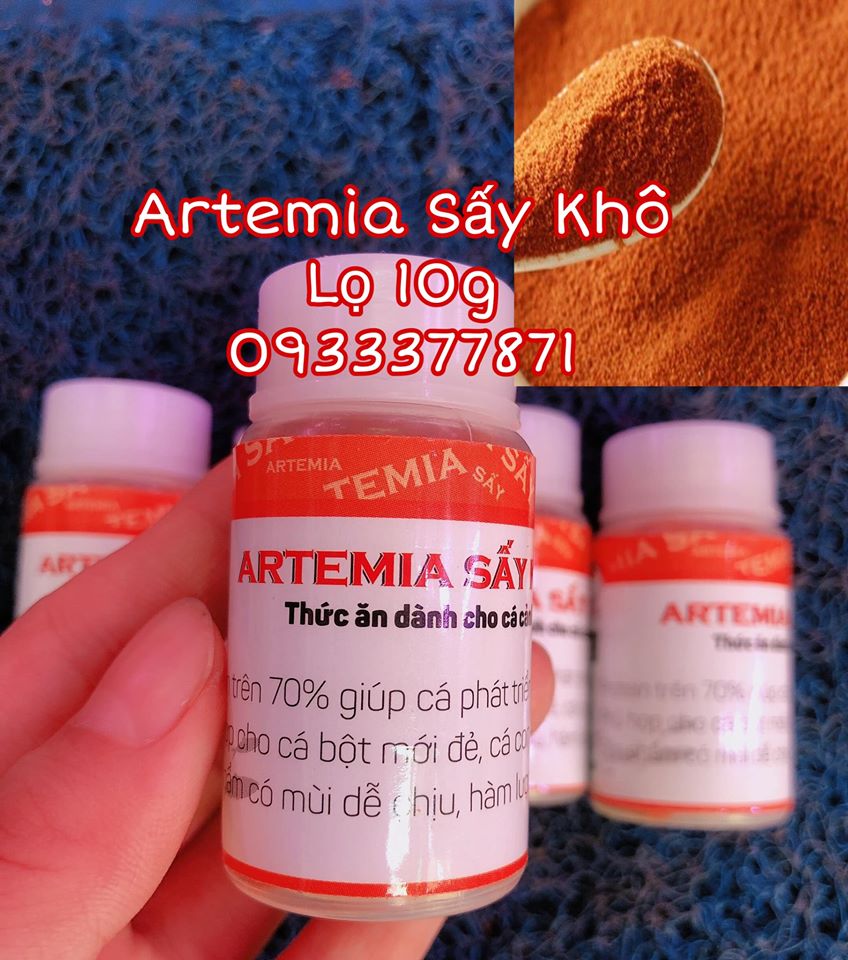 Lọ 10g Artemia bột sấy khô cho cá bột, cho ăn trực tiếp cực tiện lợi