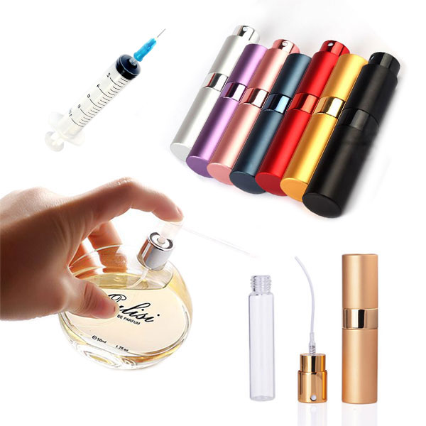 [HCM]Lọ Chiết Nước Hoa Du Lịch 15ml Dạng Son Xoay Kèm 2 Dụng Cụ Bơm