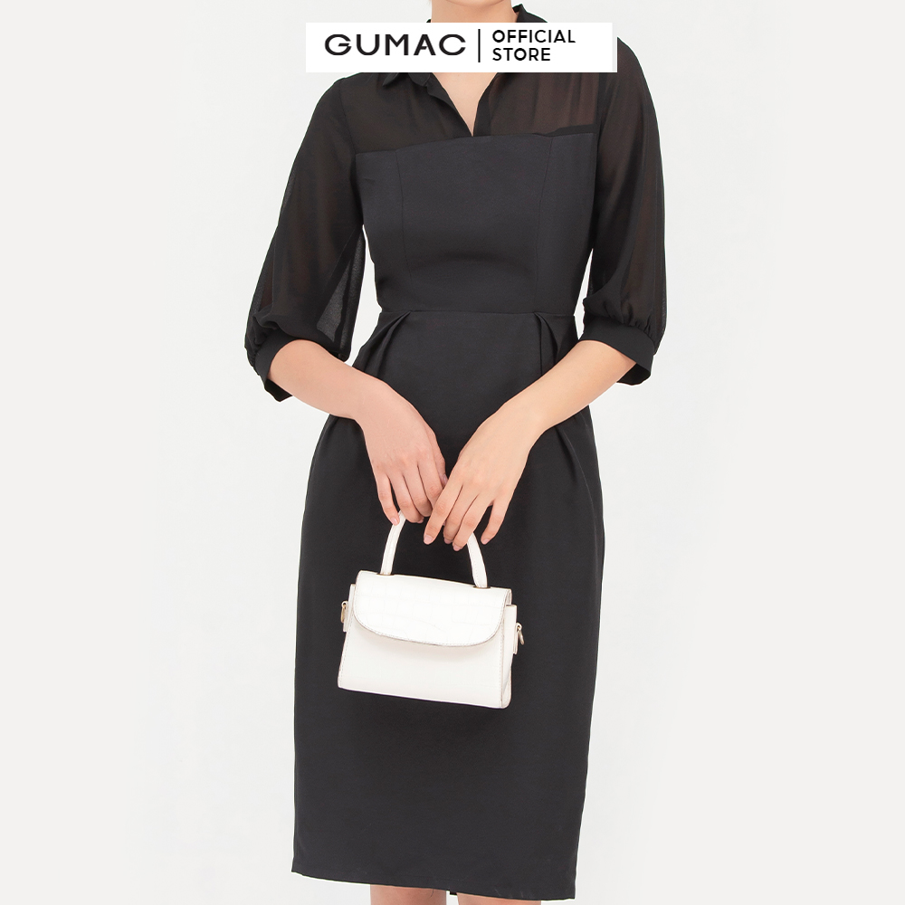 Đầm nữ  xếp ly eo  DB764 mẫu mới GUMAC