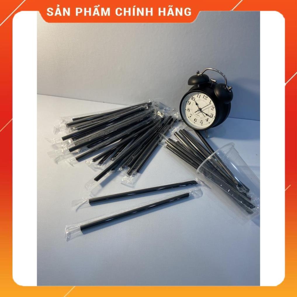 [50 Chiếc] Ống Hút Bọc Phi 8 Đen + Trắng + Đỏ