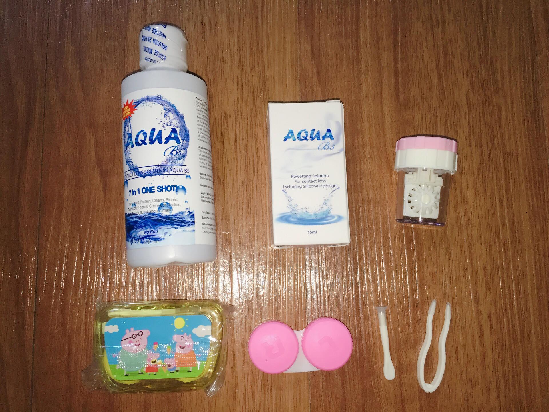[HCM]Combo Nước Ngâm + Nhỏ Mắt Contact Lens + Khay Gương Full Dụng Cụ + Máy Rửa Contact Lens