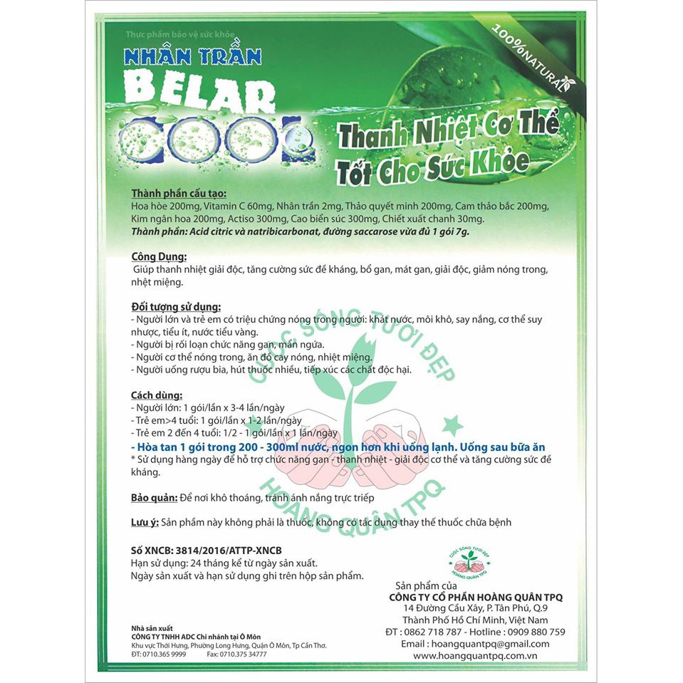 BỘT SỦI HẠ NHIỆT NHÂN TRẦN BELARCOOL
