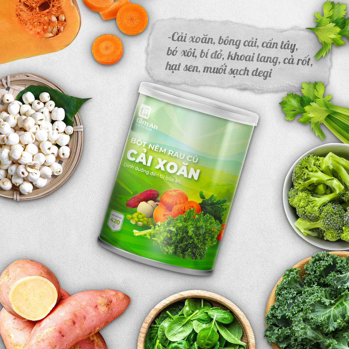 Bột Nêm Rau Củ Cải Xoăn - 420g