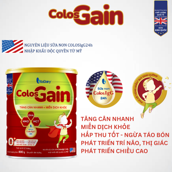 Sữa Colos Gain 0+ 800G (trẻ từ 0-12 tháng)