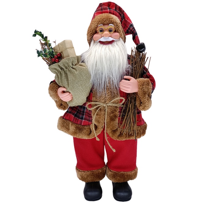 Ông già noel đứng cao 62cm trang trí cây thông, trang trí noel giáng sinh