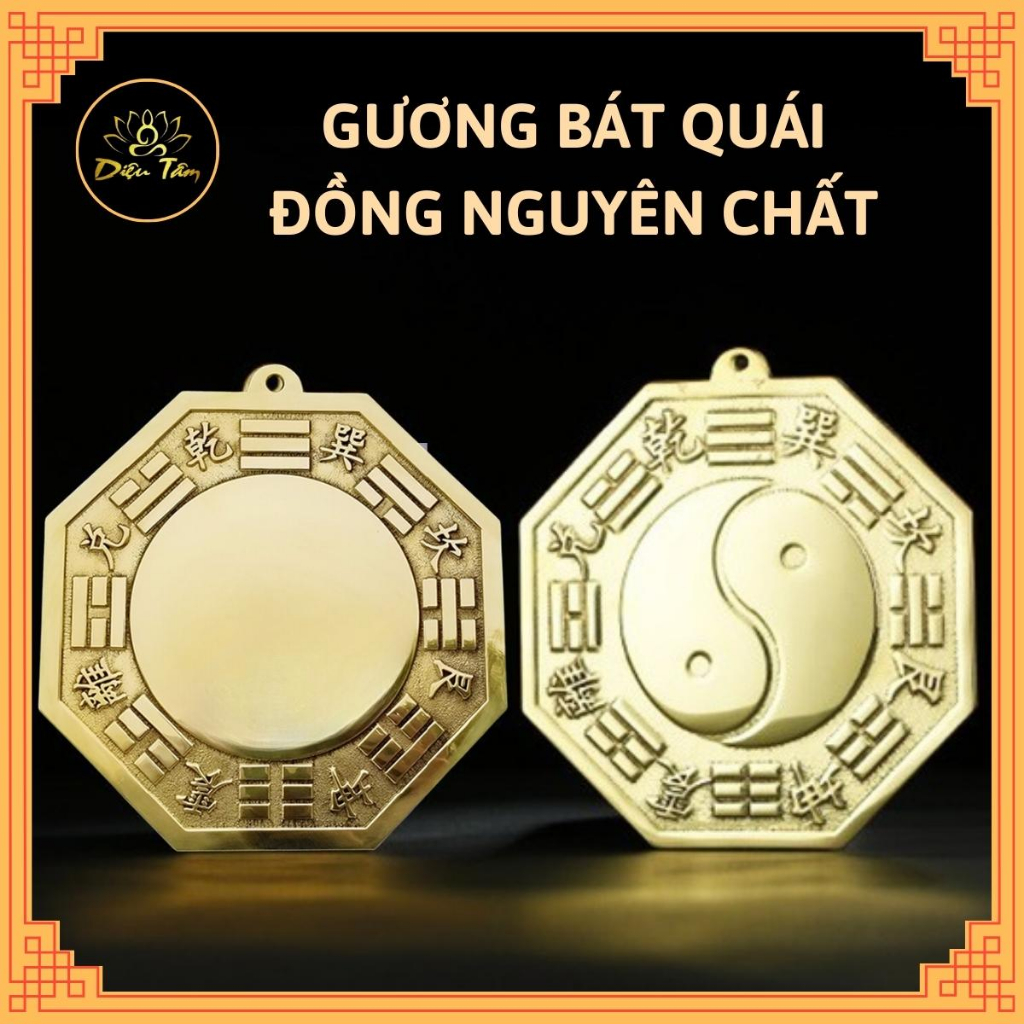 Pure copper feng shui mirror