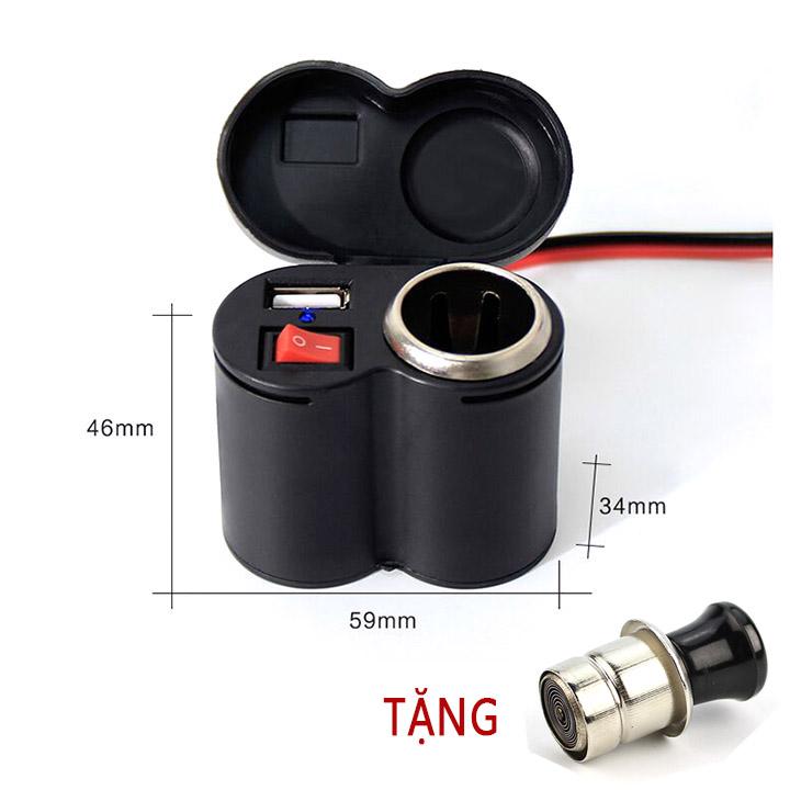 [HCM]Sạc Điện Thoại Gắn Xe Máy Di Động 2 IN 1 [ 1 Chiếc ]
