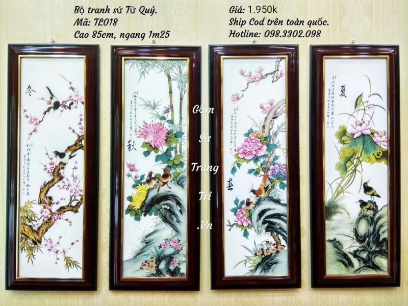 Bộ Tranh Sứ Tứ Qúy - là bộ sản phẩm trang trí nhà cửa vô cùng hợp lý