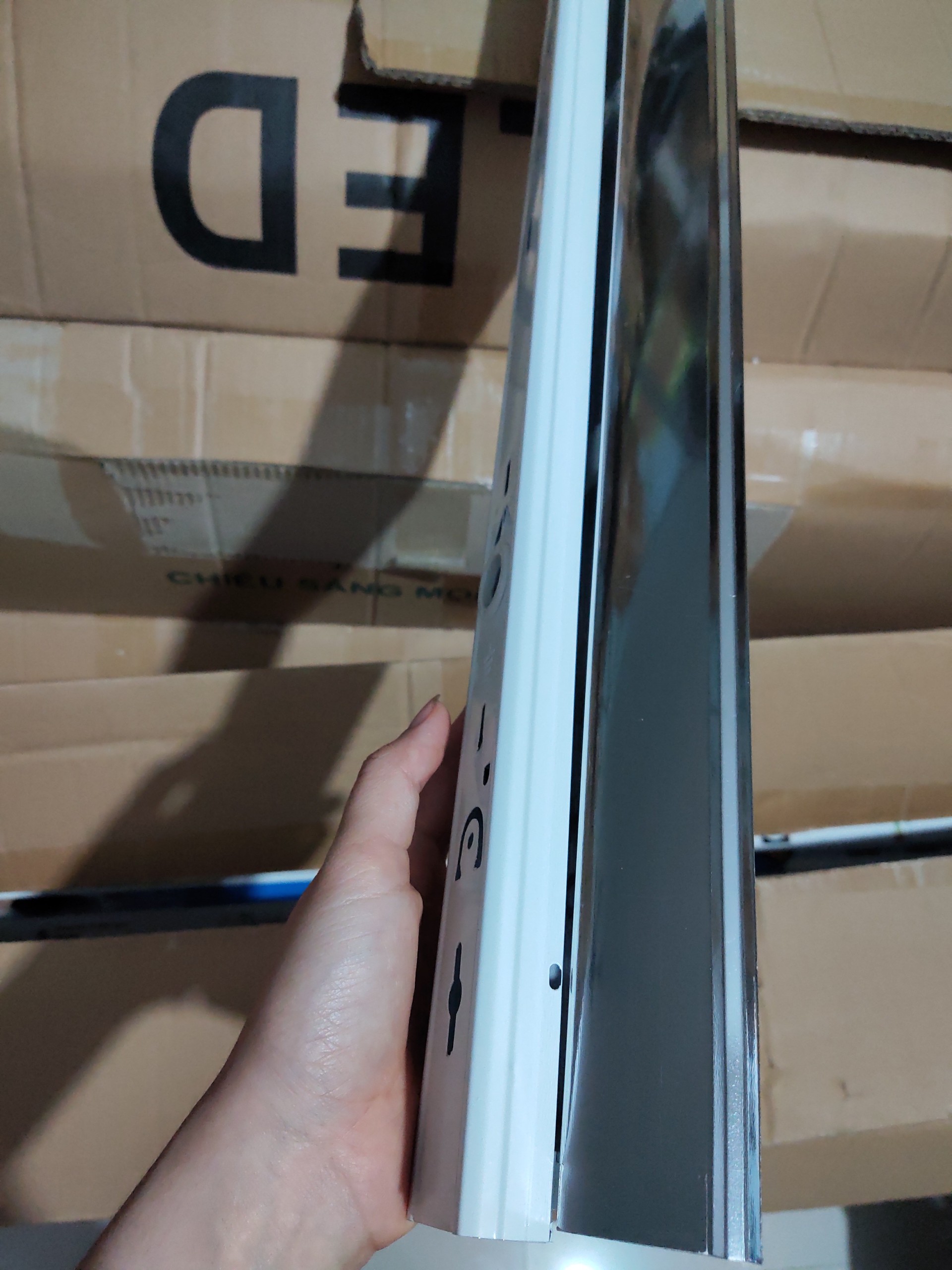 02 BỘ MÁNG ĐÈN PHẢN QUANG INOX 2 BÓNG 60CM