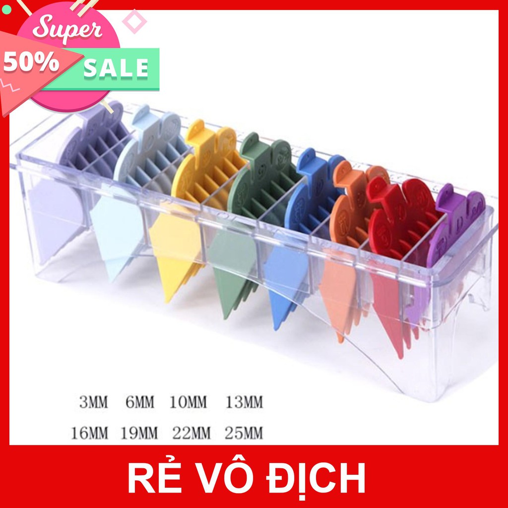 Hộp đựng cữ tông đơ 8 cái dọc nhiều màu
