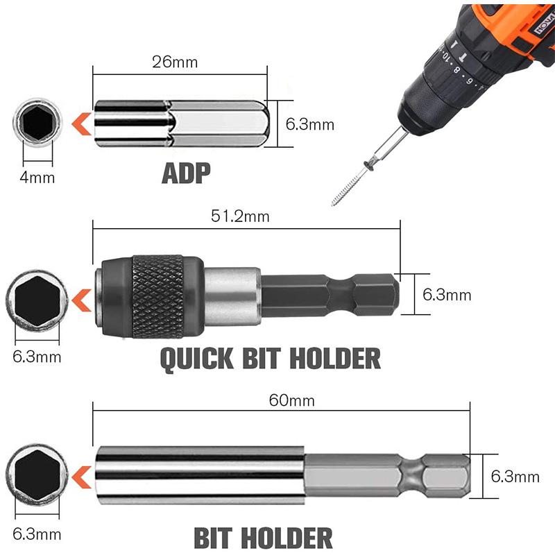 Damaged Screw Extractor, Bolt Extractor Kit 33 Pieces with Magnetic Extension Bit Holder, Socket Adapter for Broken Screw and Bolt Stripped