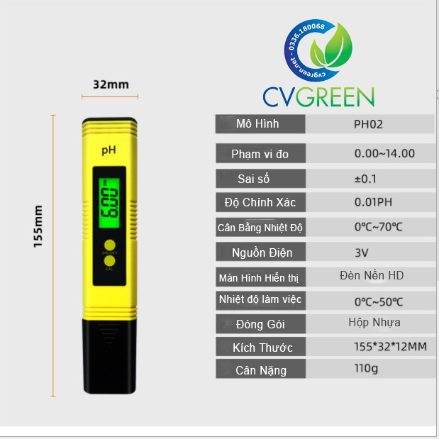 [HCM]Bút đo PH đo độ axit chất lượng nước (hàng xuất Âu Mỹ)