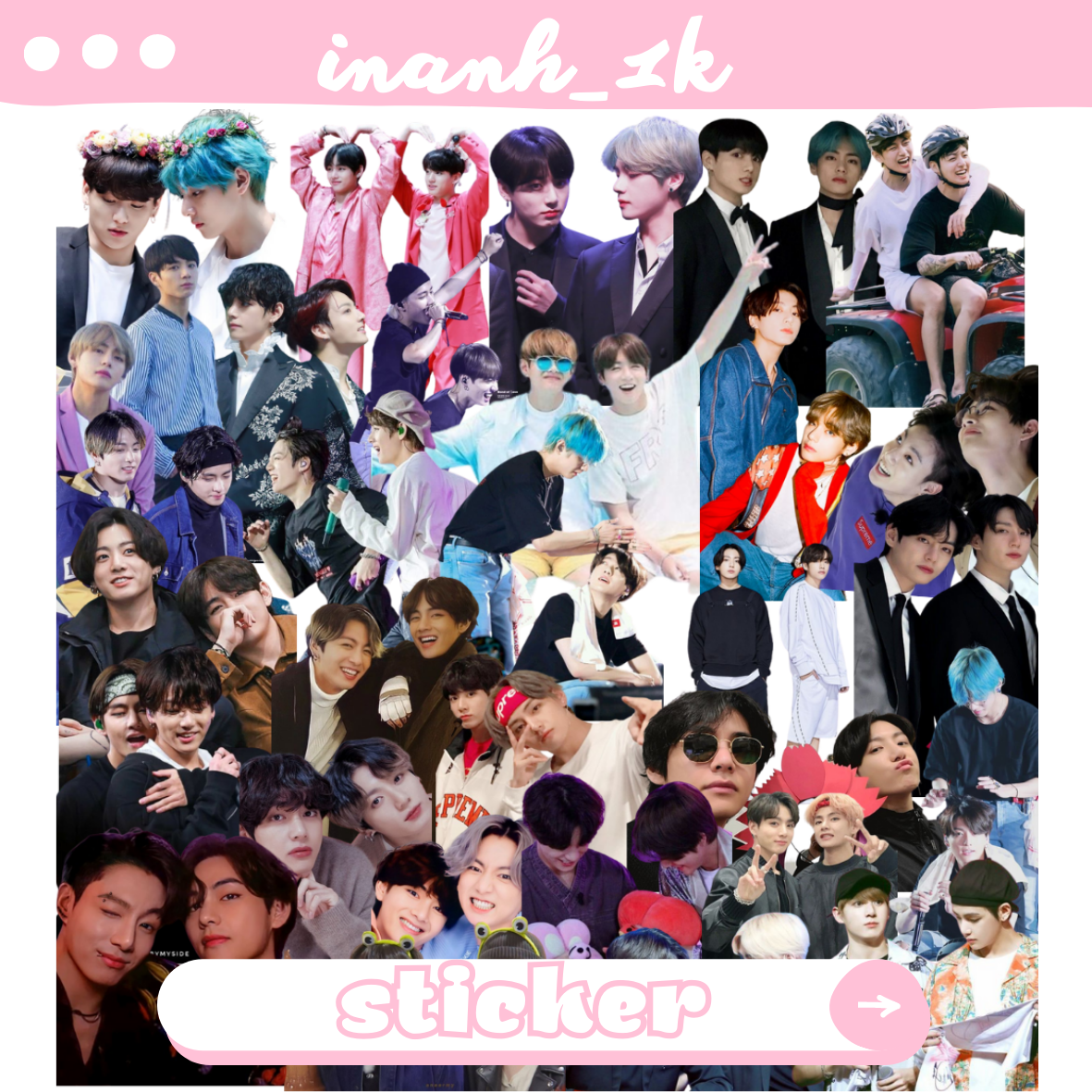Bộ 100 sticker Jung Kook -V (BTS)