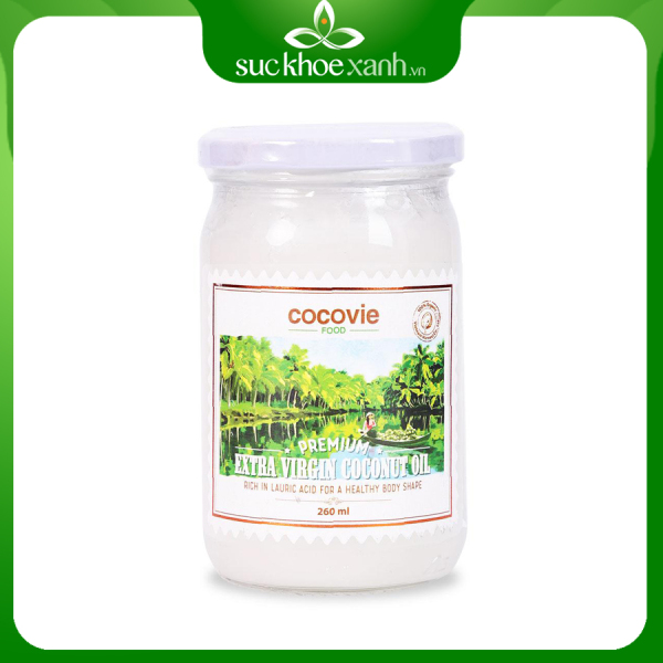 Dầu dừa hữu cơ nguyên chất thượng hạng Cocovie 260ml nhập khẩu