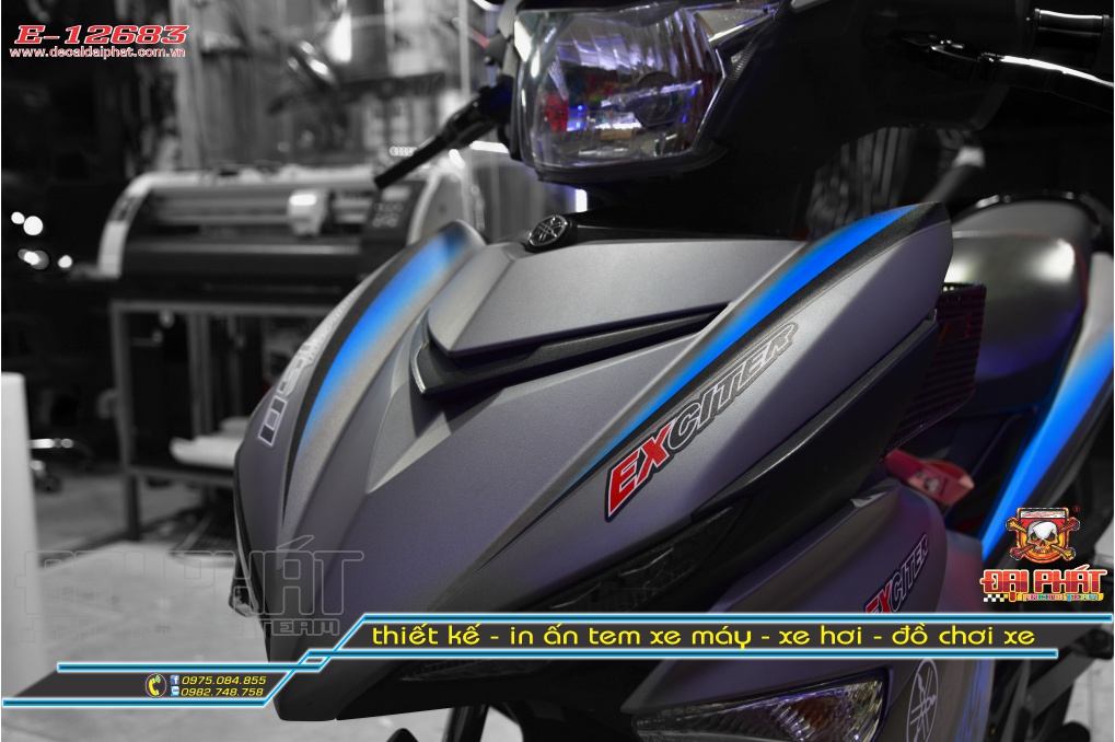 Tem Trùm Exciter 150 MX Xám Đen - E-12683