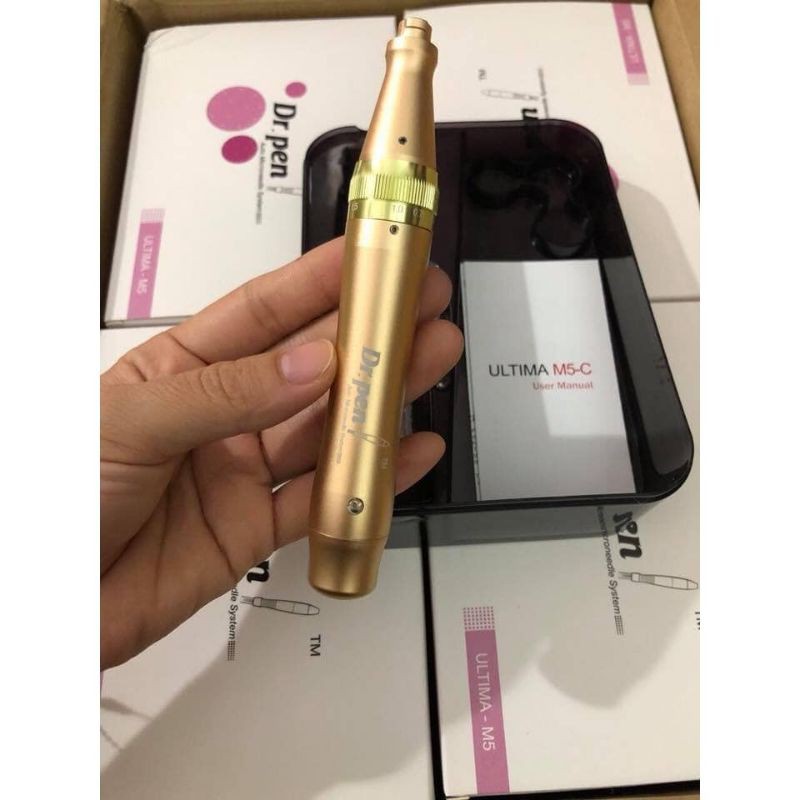 [HOT] Máy phi kim Dr Pen M5 vàng tích điện cấy tảo cấy phấn phi kim