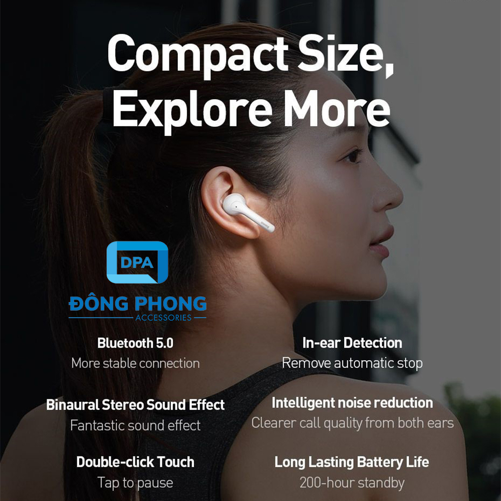 Tai Nghe Bluetooth Baseus Encok W3 True Wireless Chính Hãng ( Bluetooth 5.0, IP55, Noise reduction )