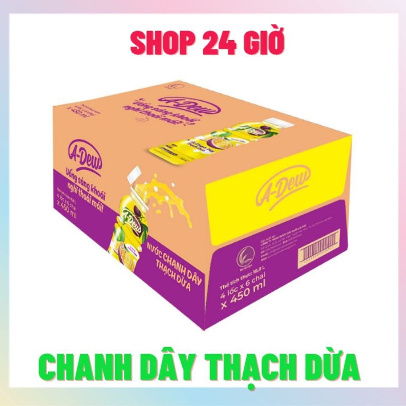 Nước Chanh Dây Thạch Dừa A dew 1 Lốc 6 Chai