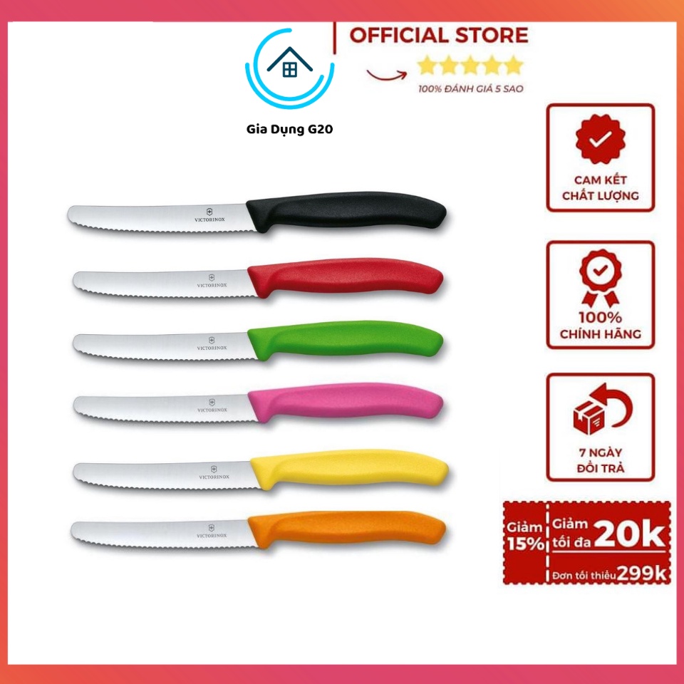 Dao gọt hoa quả victorinox thụy sỹ lưỡi răng cưa dài 11cm