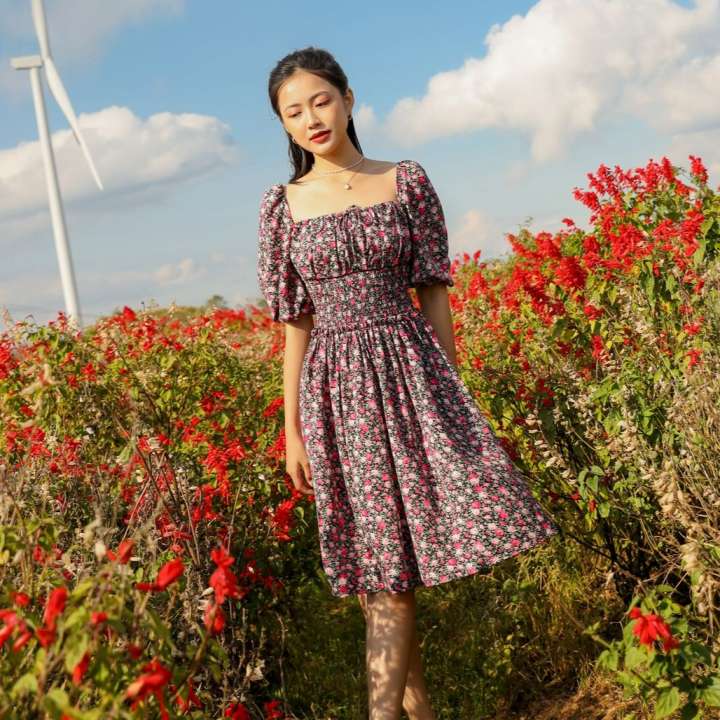 OLV – Đầm Hibiscus Square Neck Dress – OLV ,SKU : 1702583624_VNAMZ-7566737639 >>>🇻🇳 Top1Vietnam 🛒>>> lazada.vn 🇻🇳🇻🇳🇻🇳🛒🛍🛒