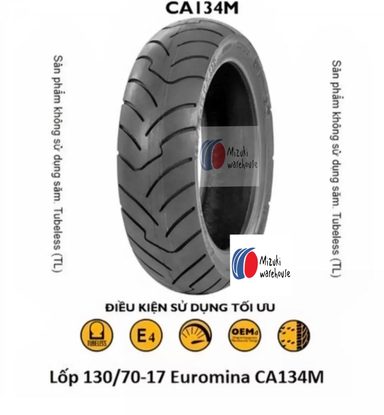 Cặp Vỏ (Lốp) Độ cao cấp size 80/90-17 và 130/70-17 ( không cần dùng săm) xe Exciter 150, Winner 150 Chính Hãng ( Loại 1 Đạt tiêu chuẩn E4 Châu Âu)