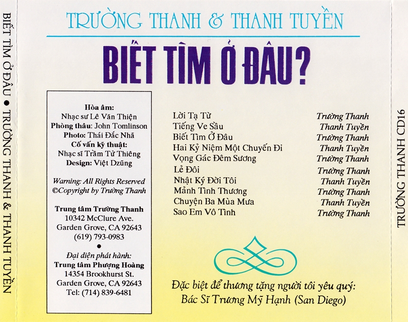 [MDCD] Bộ 5 Đĩa CD Trường Thanh Thanh Tuyền - Giao Linh - Phượng Mai - Phương Dung - Hương Lan