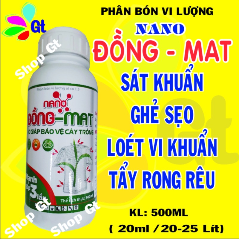 (Shop Gt19) Chế phẩm sinh học Nano Đồng Mat - KL: 500ml Sát khuẩn tẩy rửa rong rêu