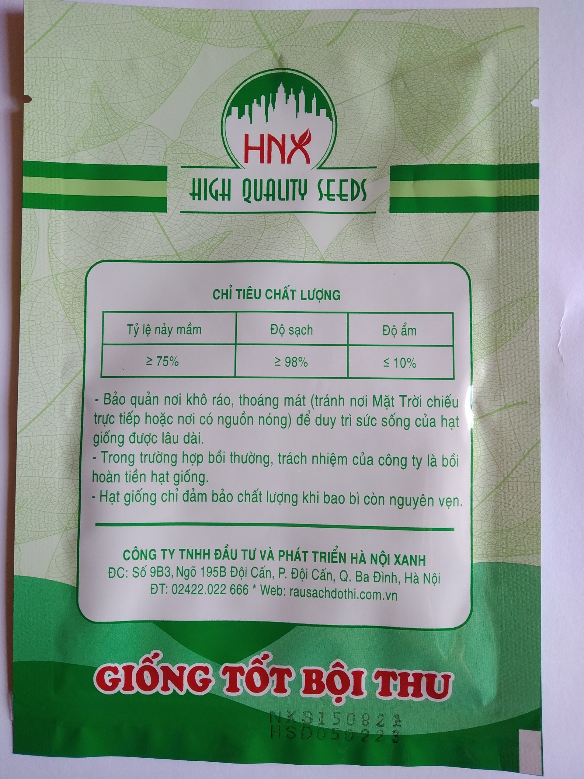 Hạt giống CẢI CHÍP (Cải thìa) gói 20g