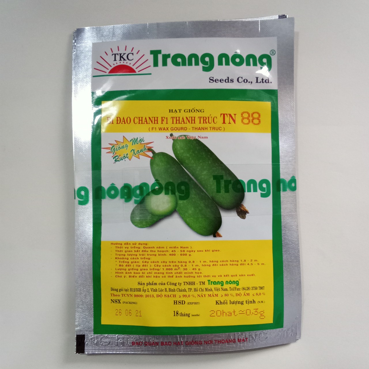 Hạt Giống Bí Đao Chanh F1 - 20 hạt