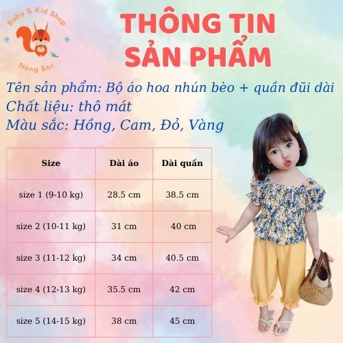 Bộ quần áo hoa nhún bèo
