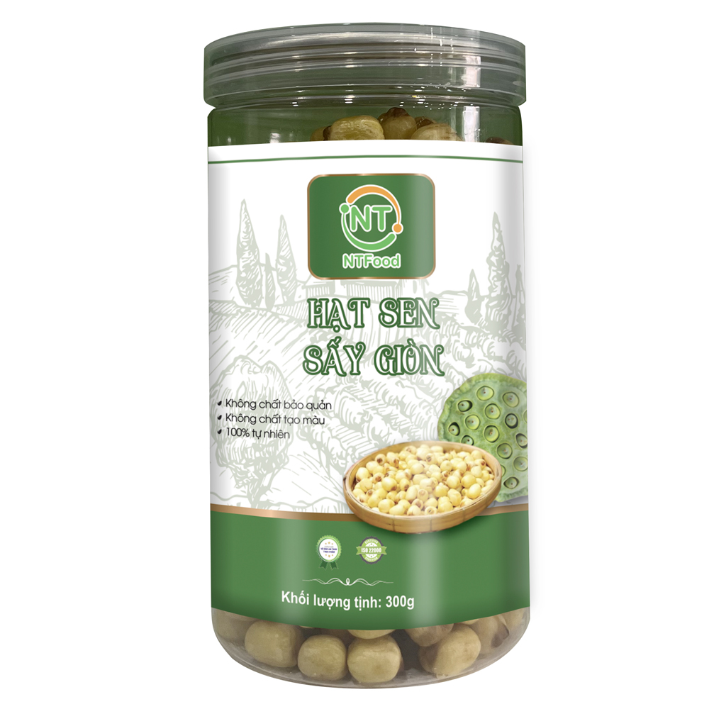 Hạt sen sấy giòn ntfood 300gr - nhất tín food